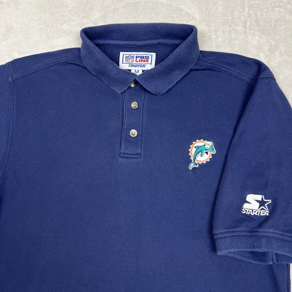 Vintage STARTER‎ Pro Line Miami Dolphins Polo Men's Medium - Picture 1 of 9